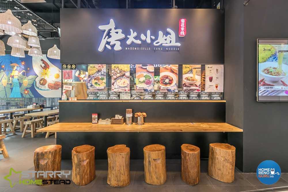 Asian Restaurant with Bar Counter and Dining Table