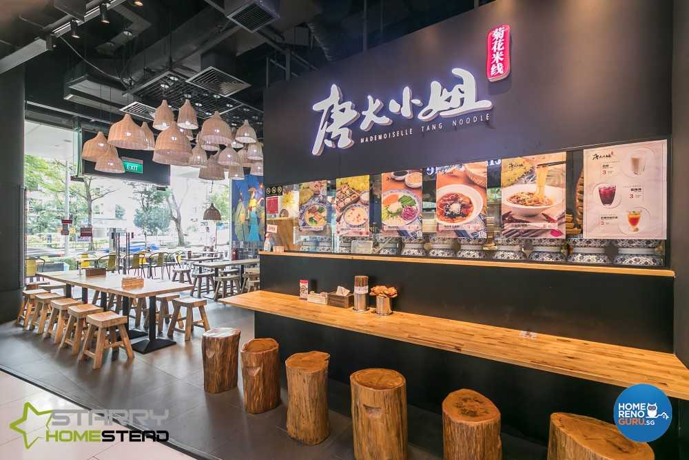 Asian Restaurant with Dining Table and Dining Chairs