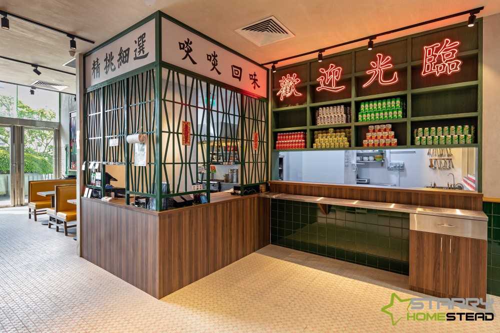 Asian Restaurant with Bar Counter and Tableware