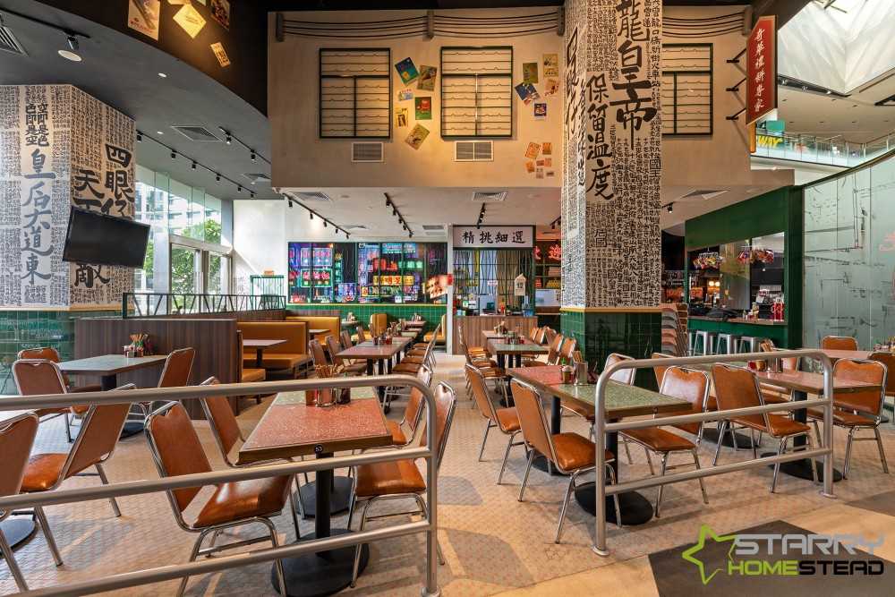Asian Restaurant with Dining Table and Dining Chairs