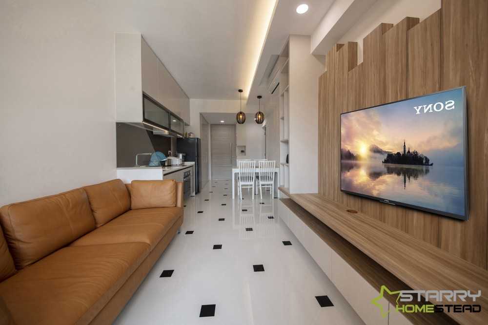 Scandinavian Living Room with TV Console and Sofa