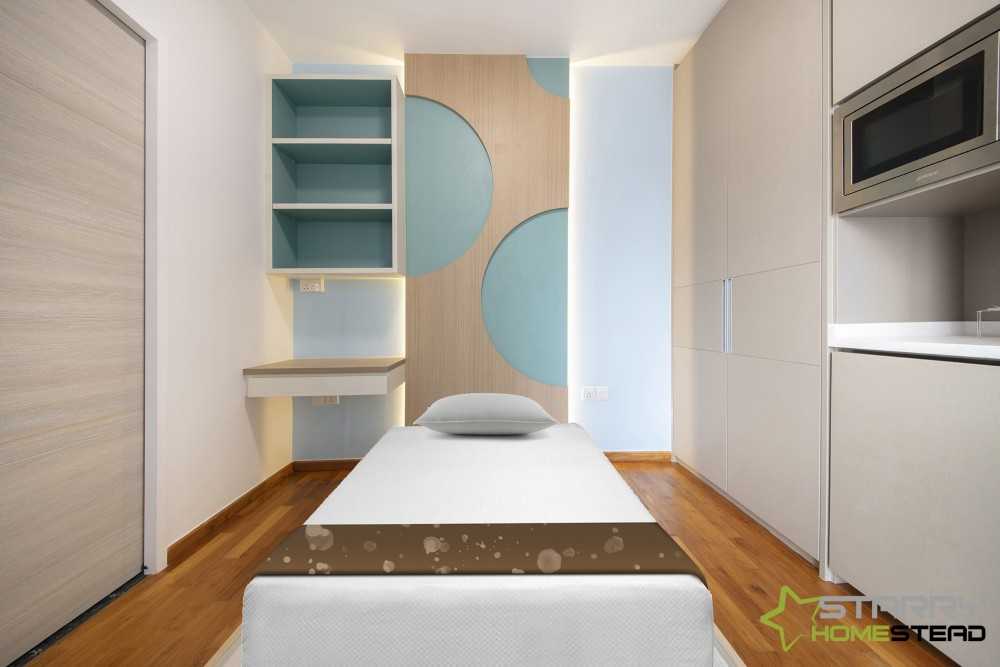 Scandinavian Bedroom with Wardrobe and Desk