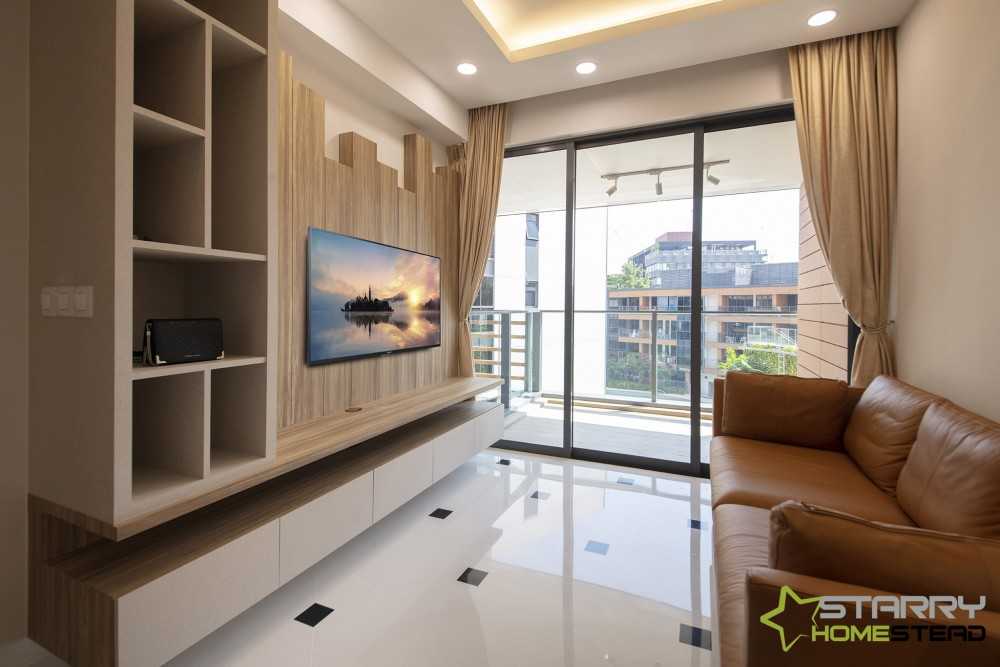 Scandinavian Living Room with TV Console and Sofa