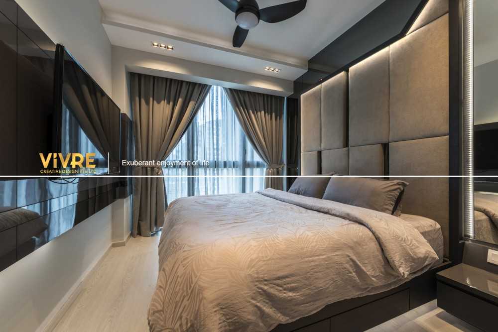 Modern Bedroom with Vinyl Flooring and Cove Lighting