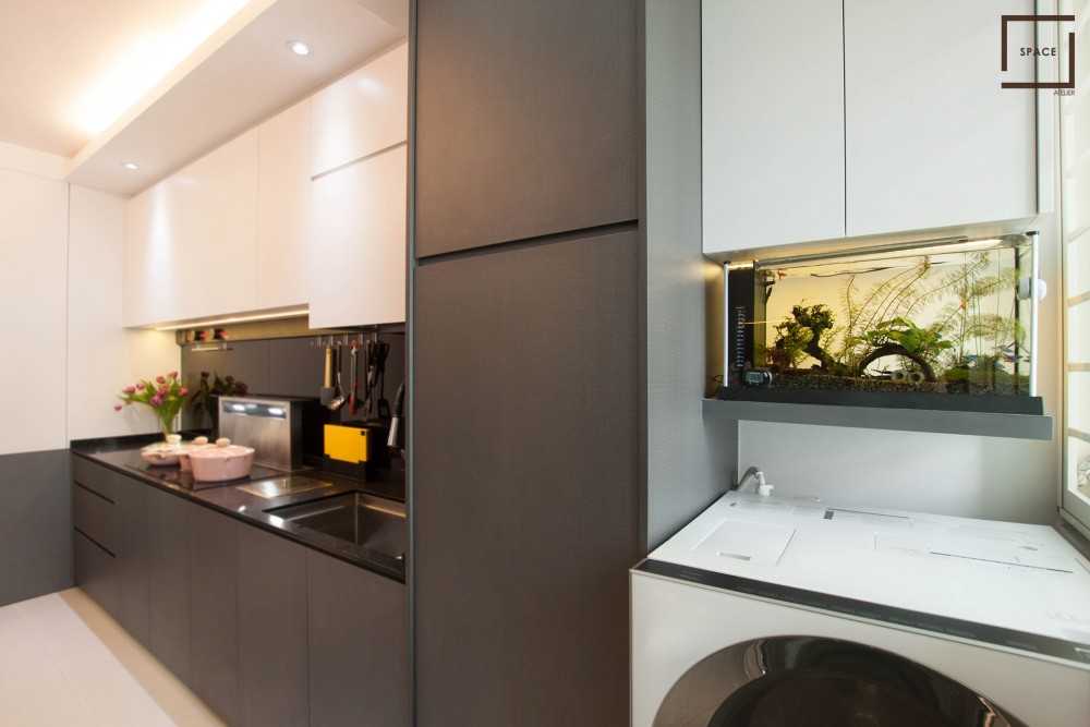 Modern Kitchen with Cupboard and Kitchen Tap