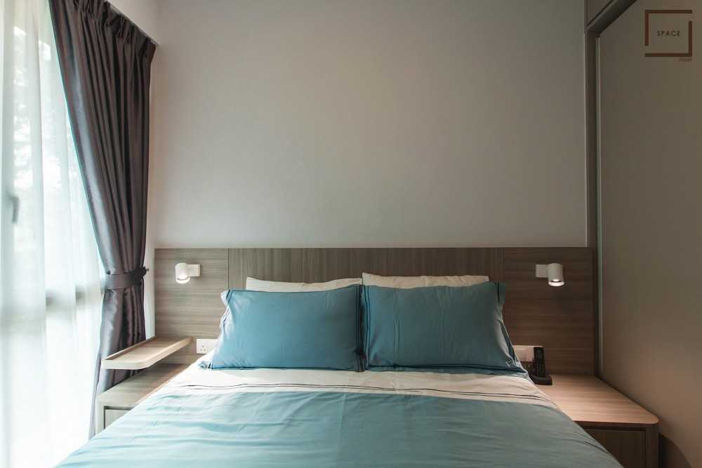 Modern Bedroom with Built-in Bed and Bedside Table