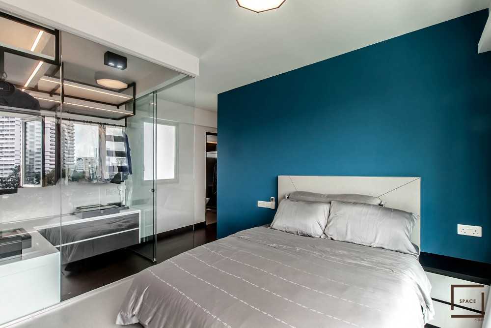 Contemporary Bedroom with Ceiling Light and Queen Bed