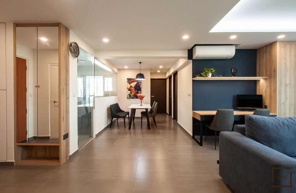 Contemporary Living Room with TV Console and Sofa