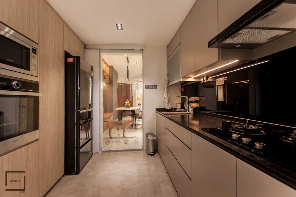Contemporary Kitchen with Cupboard and Dishwasher