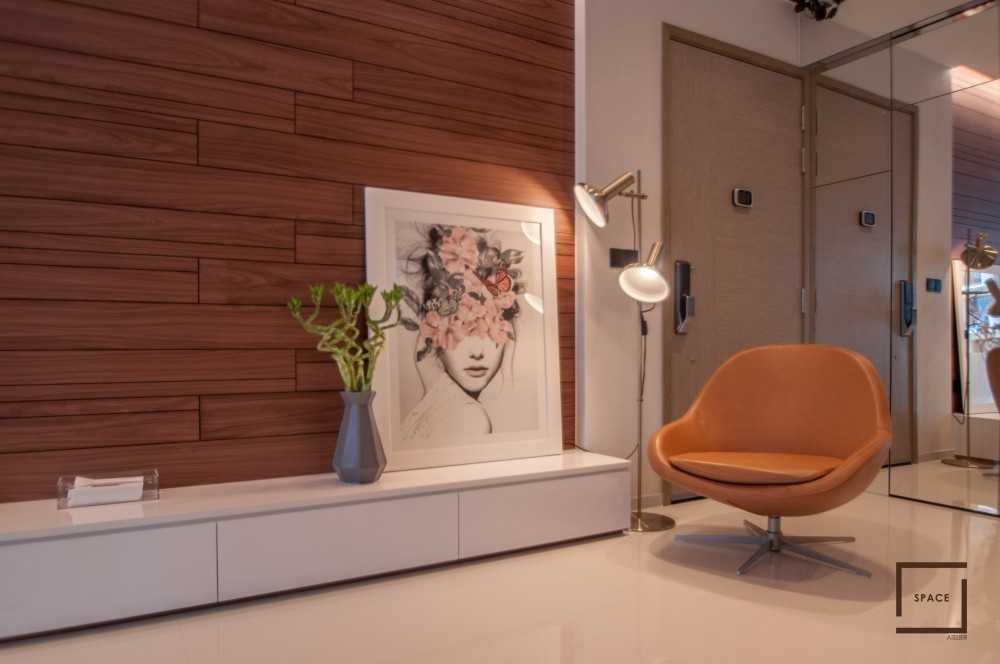Minimalist Living Room with TV Console and Feature Wall