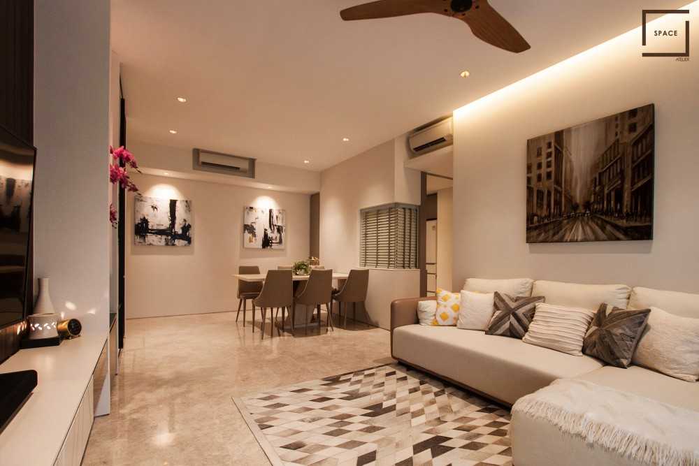 Modern Living Room with TV Console and Ceiling Light