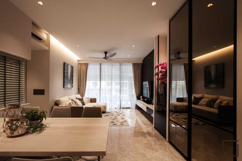 Modern Living Room with TV Console and Sofa