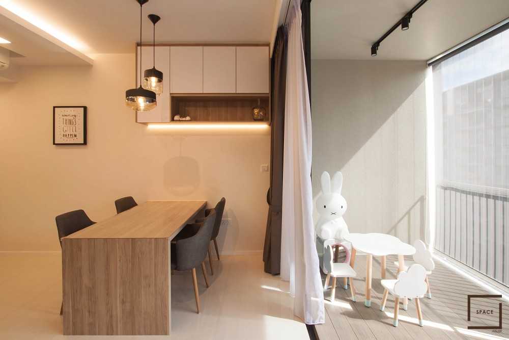Scandinavian Living Room with TV Console and Feature Wall
