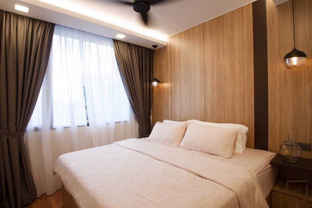 Scandinavian Bedroom with Drop Light and Wardrobe