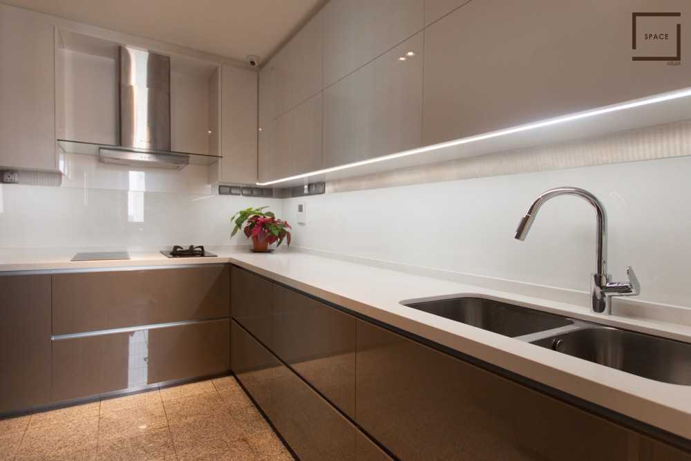 Modern Kitchen with Cupboard and Kitchen Accessories