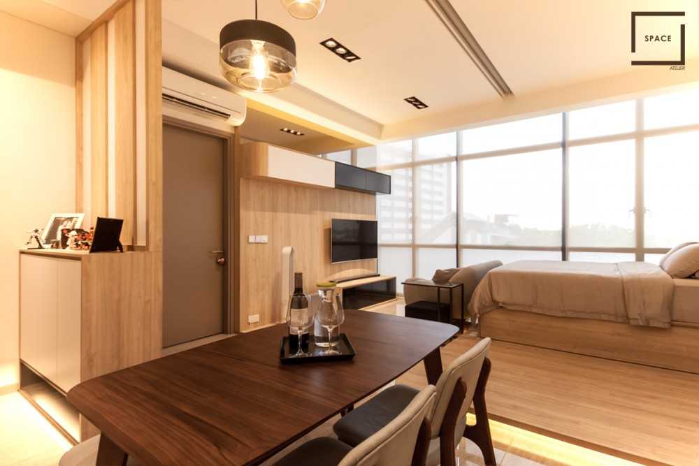 Modern Dining Room with Built-in Bed and Dining Table