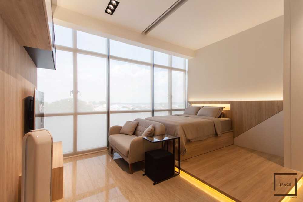 Modern Bedroom with TV Console and Sofa