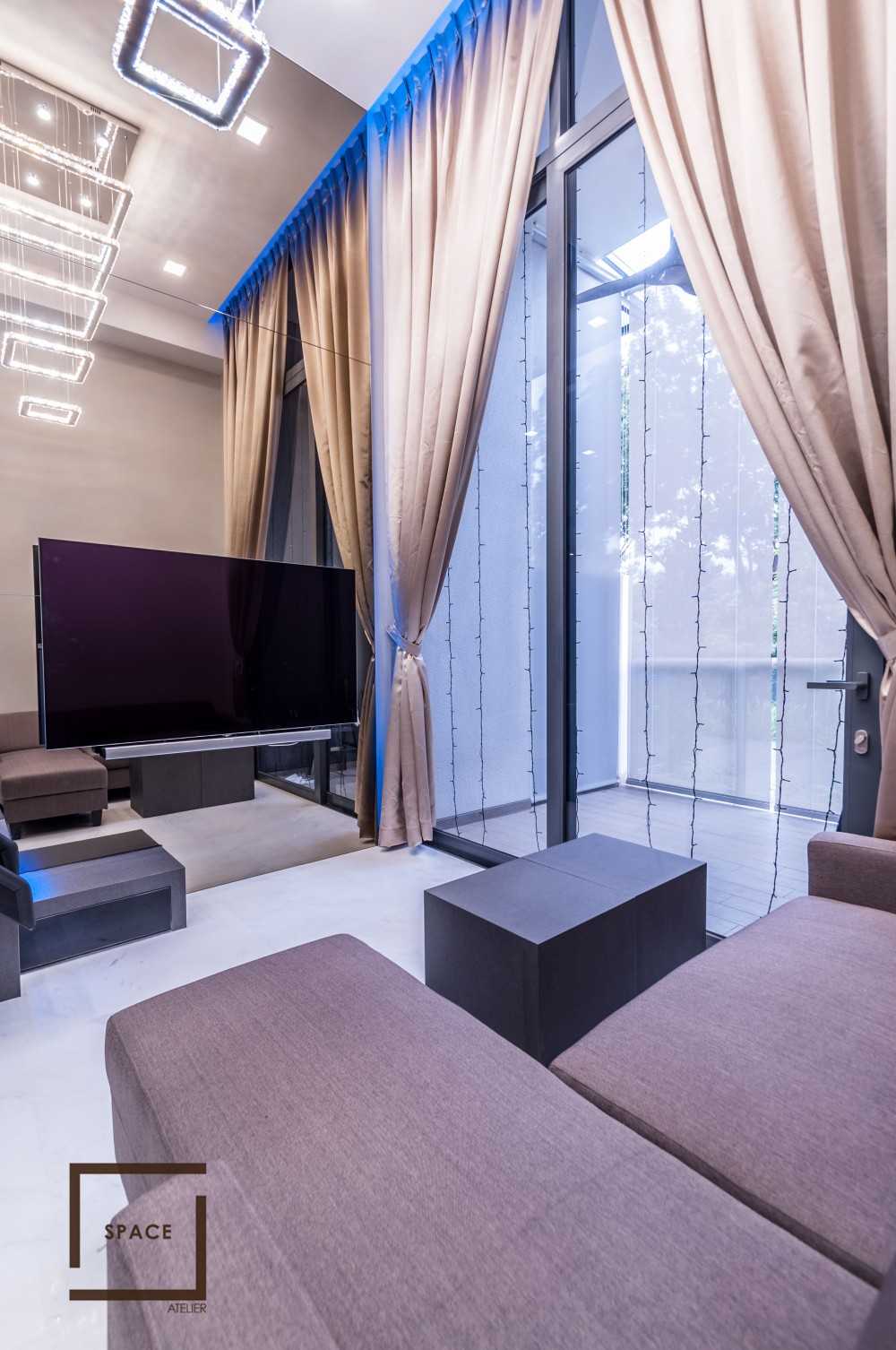 Modern Living Room with TV Console and Sofa