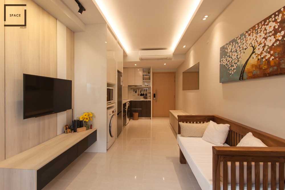 Modern Living Room with TV Console and Sofa
