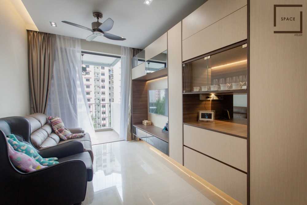 Modern Living Room with TV Console and Sofa