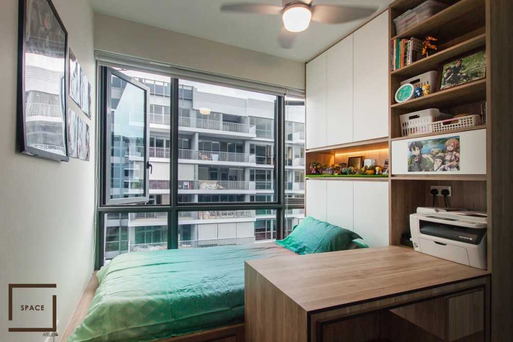 Scandinavian Bedroom with Bedside Table and Single Bed