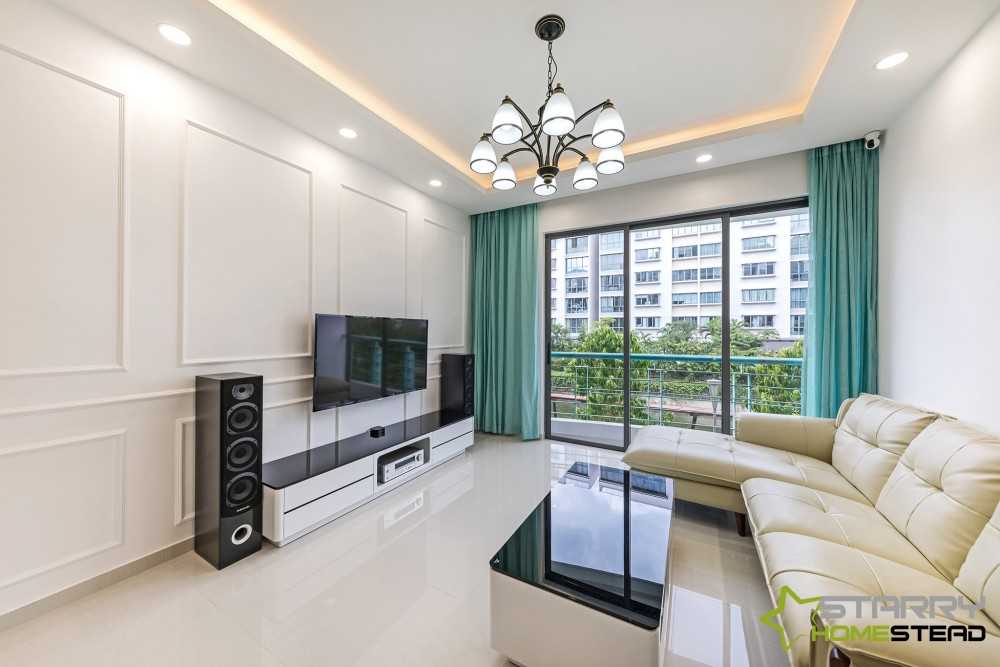 Modern Living Room with TV Console and Feature Wall