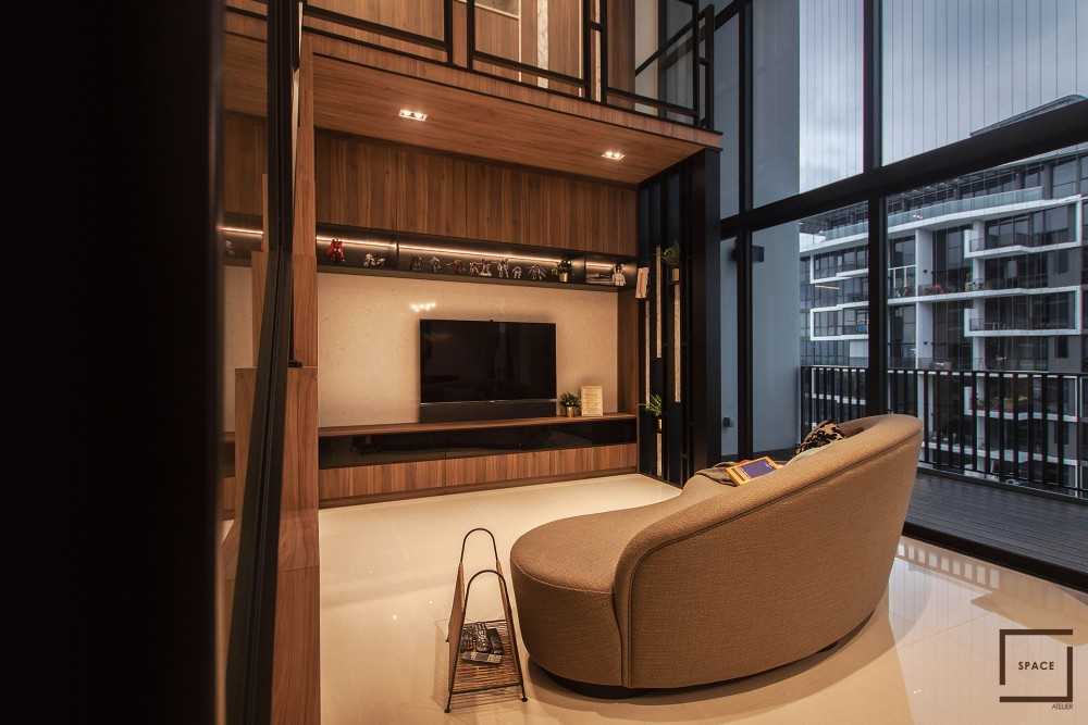 Modern Living Room with TV Console and Feature Wall