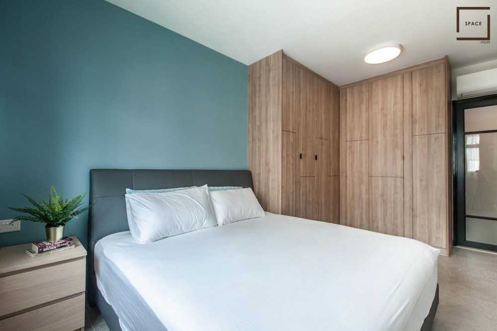 Industrial Bedroom with Ceiling Light and Wardrobe
