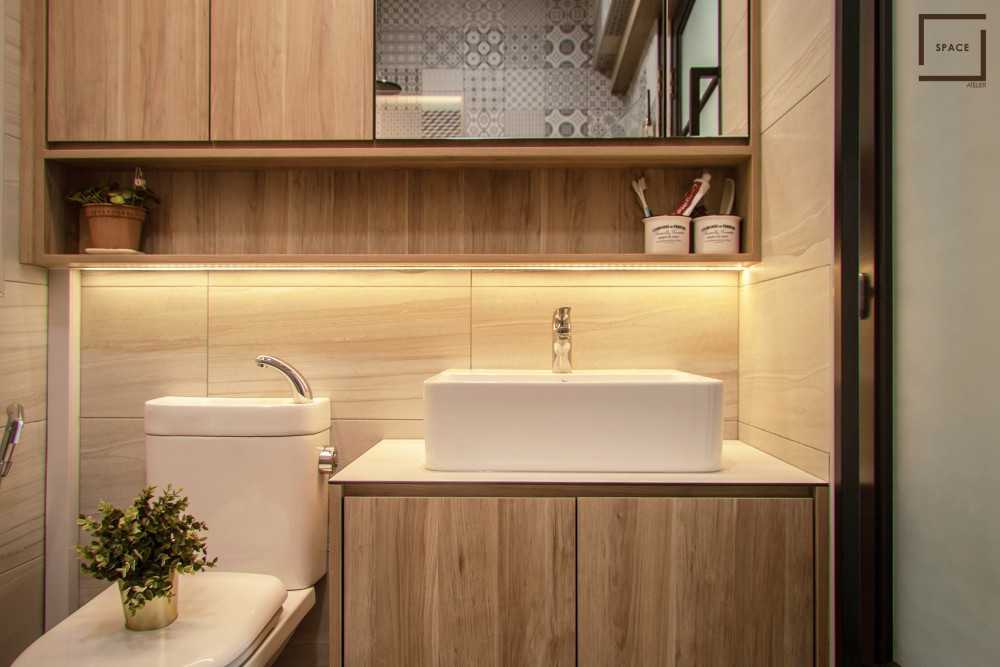 Industrial Bathroom with Mirror and Shower Screen