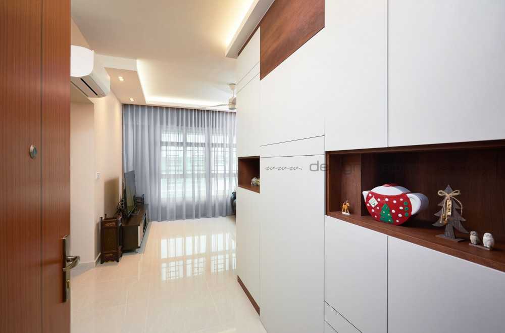 Contemporary Entryway with Seating Bench and Shoe Rack
