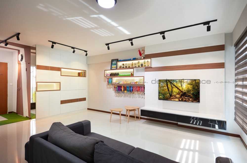 Contemporary Living Room with Vinyl Flooring and Homogeneous Tiles
