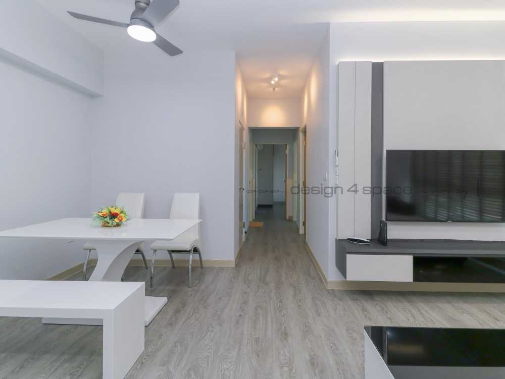 Contemporary Dining Room with Drop Ceiling and Downlights