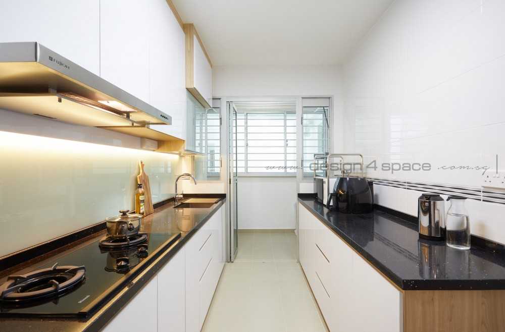 Scandinavian Kitchen with Wood Flooring and Open Kitchen
