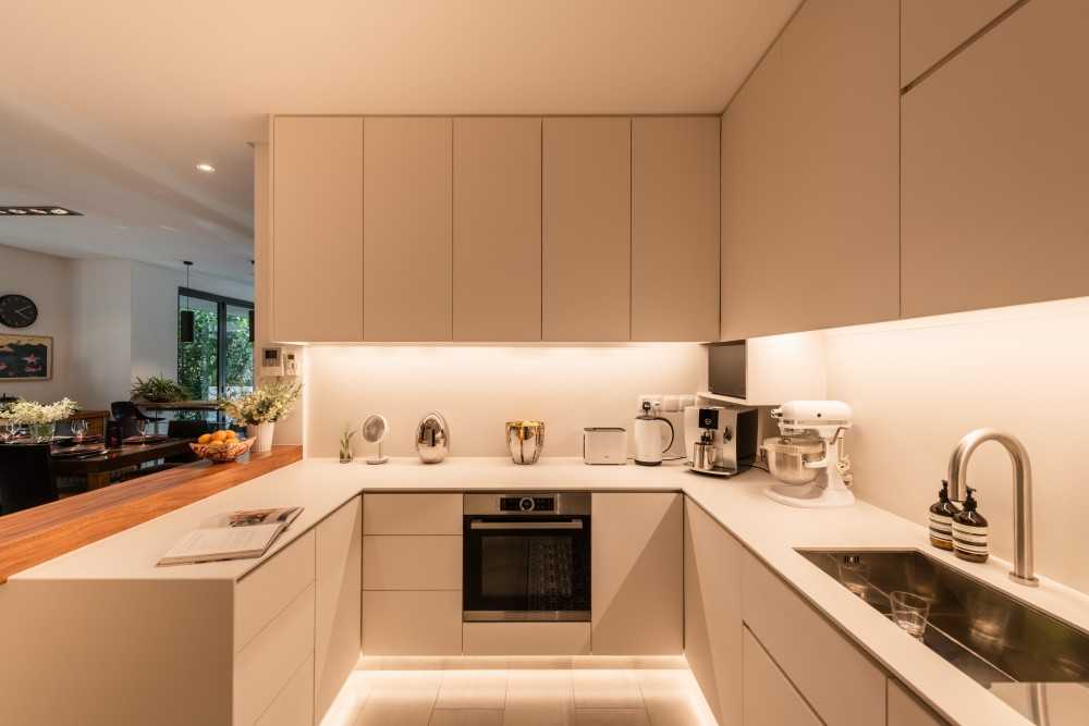 Scandinavian Kitchen with Countertop and Open Kitchen