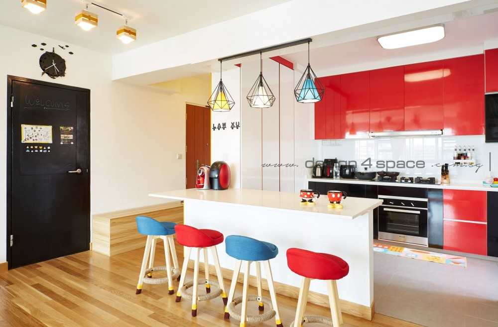 Scandinavian Kitchen with Kitchen Window and Breakfast Counter
