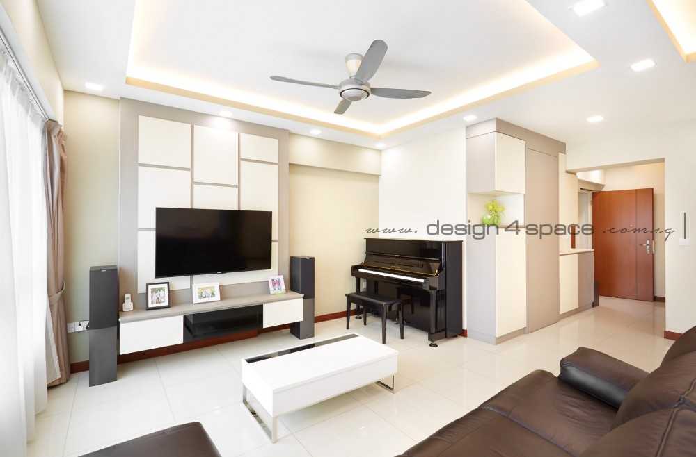 Modern Living Room with TV Console and Sofa