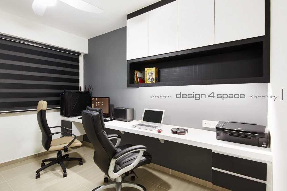 Modern Study with Bookshelf and Drop Ceiling