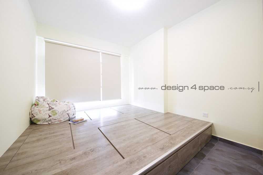 Minimalist Bedroom with Platform Bed and Vinyl Flooring