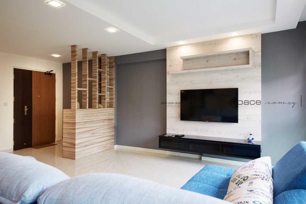 Minimalist Living Room with TV Console and Feature Wall