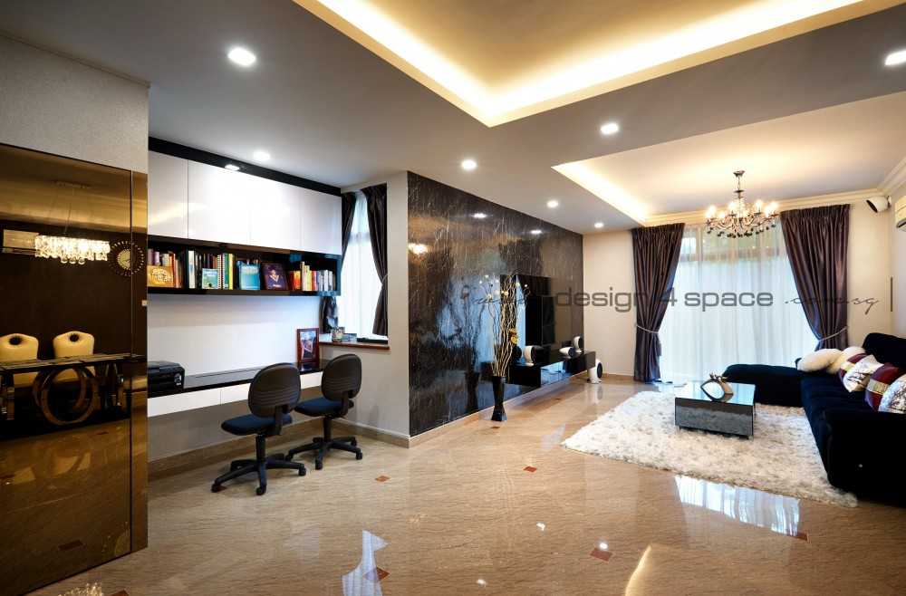 Contemporary Living Room with TV Console and Feature Wall