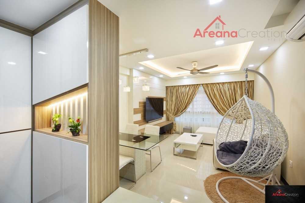 Contemporary Living Room with Vinyl Flooring and TV Console