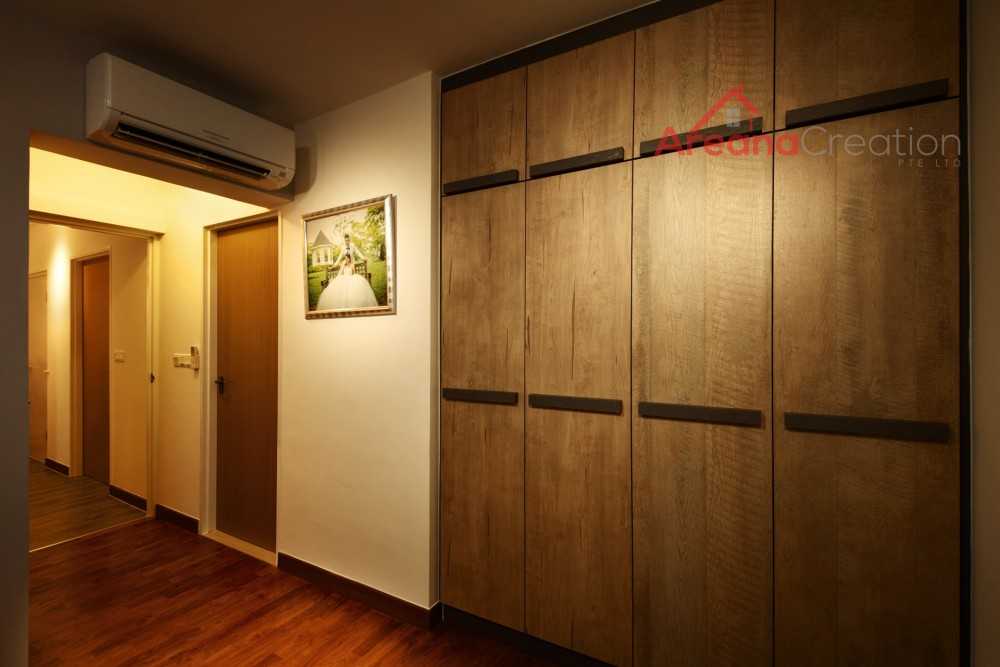 Contemporary Bedroom with Wood Flooring and Wardrobe
