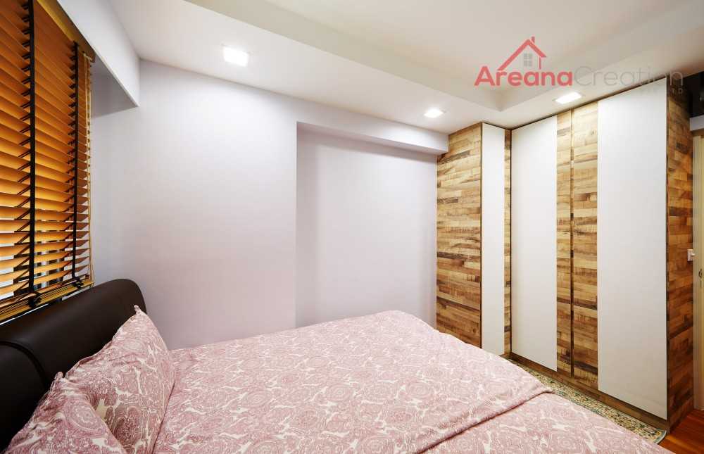 Industrial Bedroom with Drop Light and Queen Bed