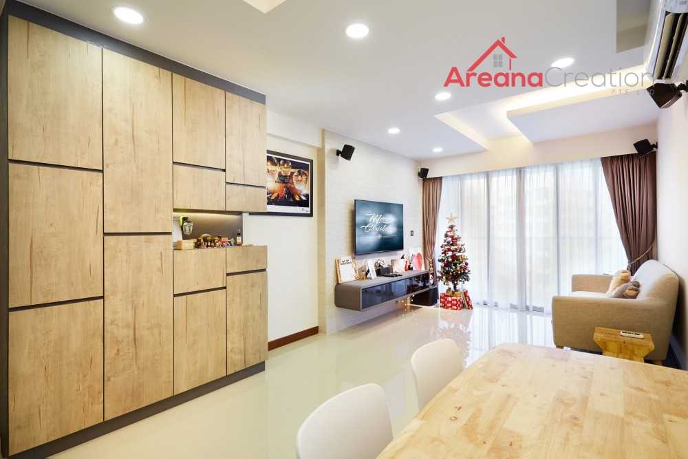 Contemporary Living Room with Wood Flooring and TV Console