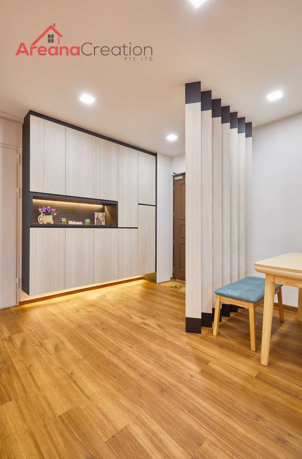 Scandinavian Living Room with Parquet Floor and Wood Flooring