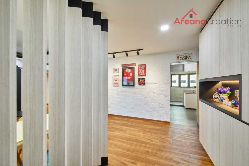 Scandinavian Entryway with Mirror and Shoe Rack