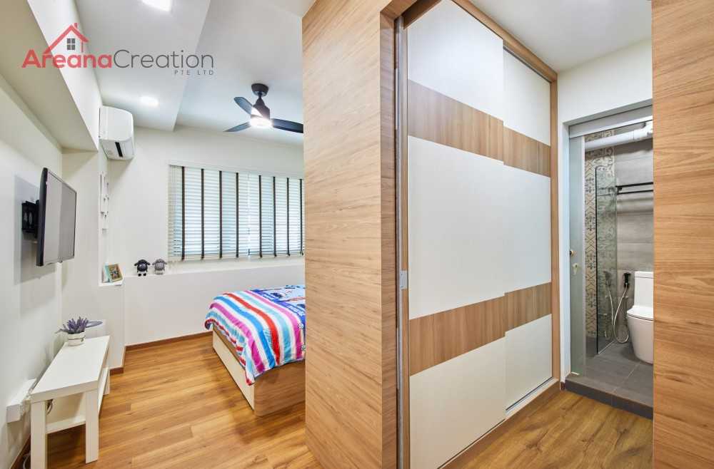 Scandinavian Bedroom with Wardrobe and Built-in Bed