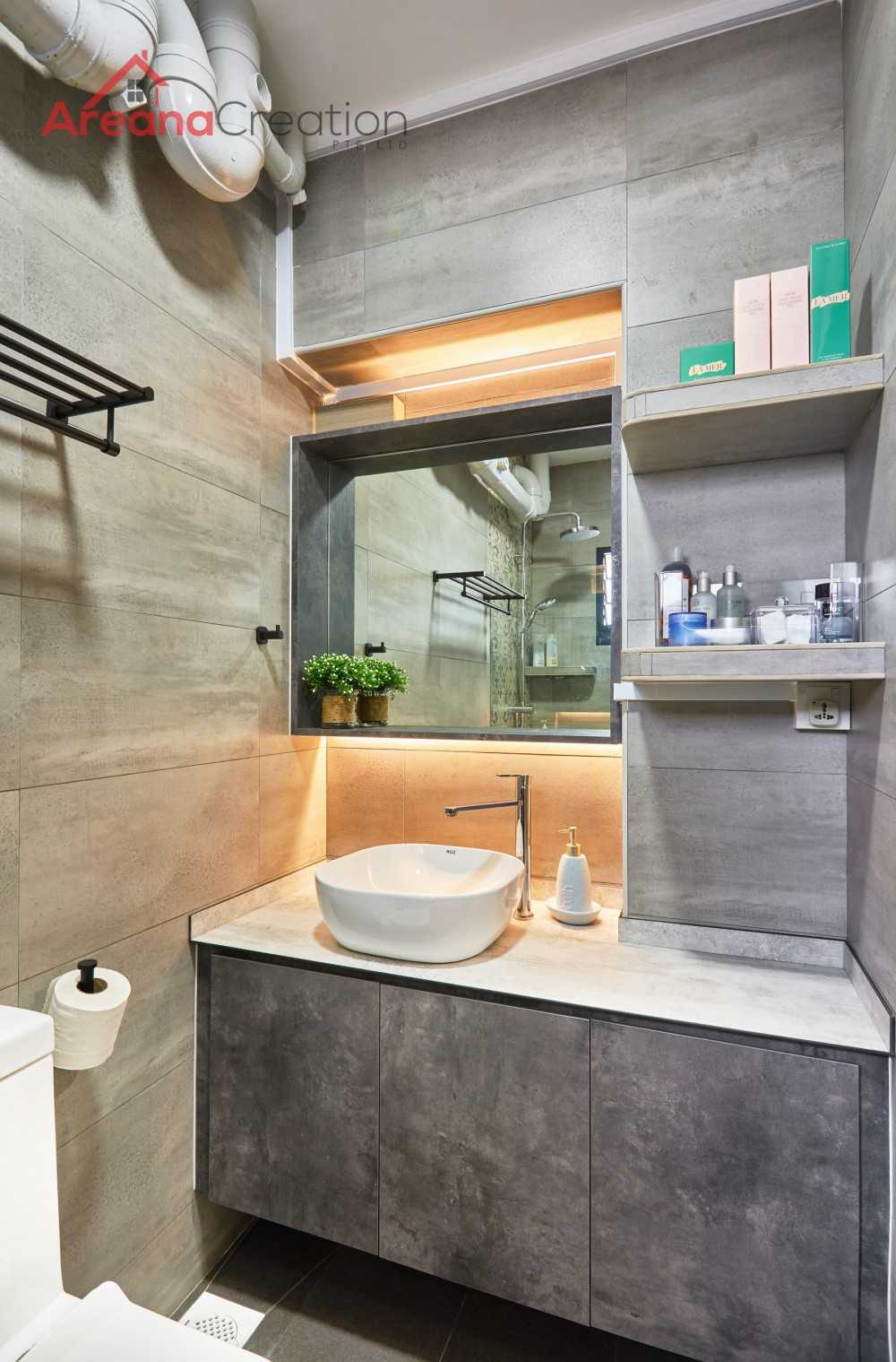 Scandinavian Bathroom with Mirror and Shower Screen