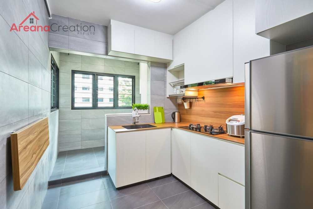 Scandinavian Kitchen with Kitchen Window and Kitchen Island