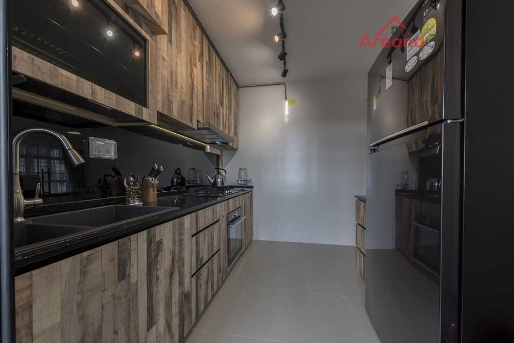Industrial Kitchen with Kitchen Window and Mosaic